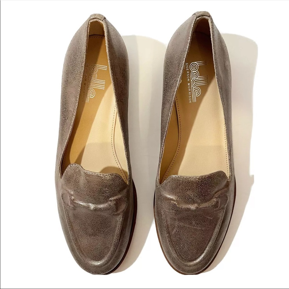 Belle by Sigerson Morrison Brown Bina Metallic Leather Loafer Flats Size 6 B